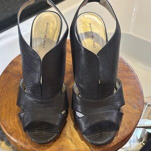 Bandolino Textured Black Slingback Heels